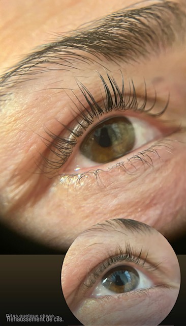 Rehaussement de cils avant-après